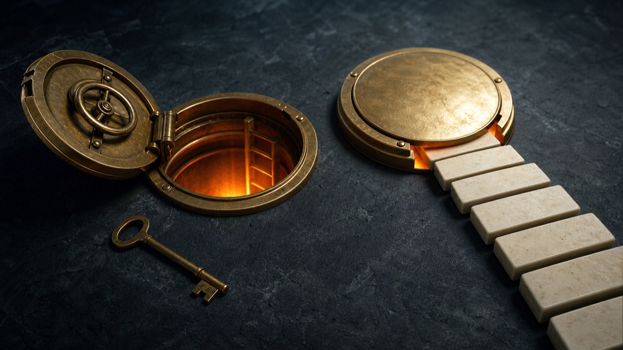 Conceptual editorial image illustrating Rule of 55 vs 72(t).